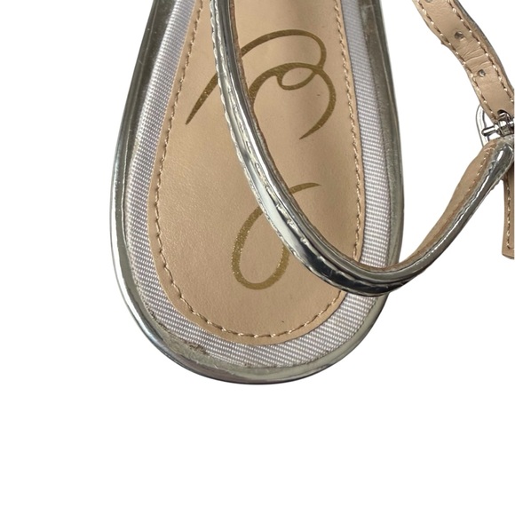 Sam Edelman Fitzgerald Slingback Pump Silver Women’s 6 Kitten Heel Pointed Toe - Picture 13 of 15